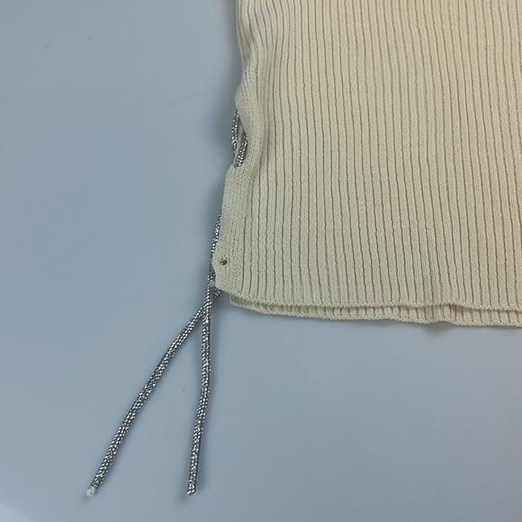 Lamiar Ribbed Shirt with Mettalic Lace Up Detail S130-9 - Picture 2 of 4